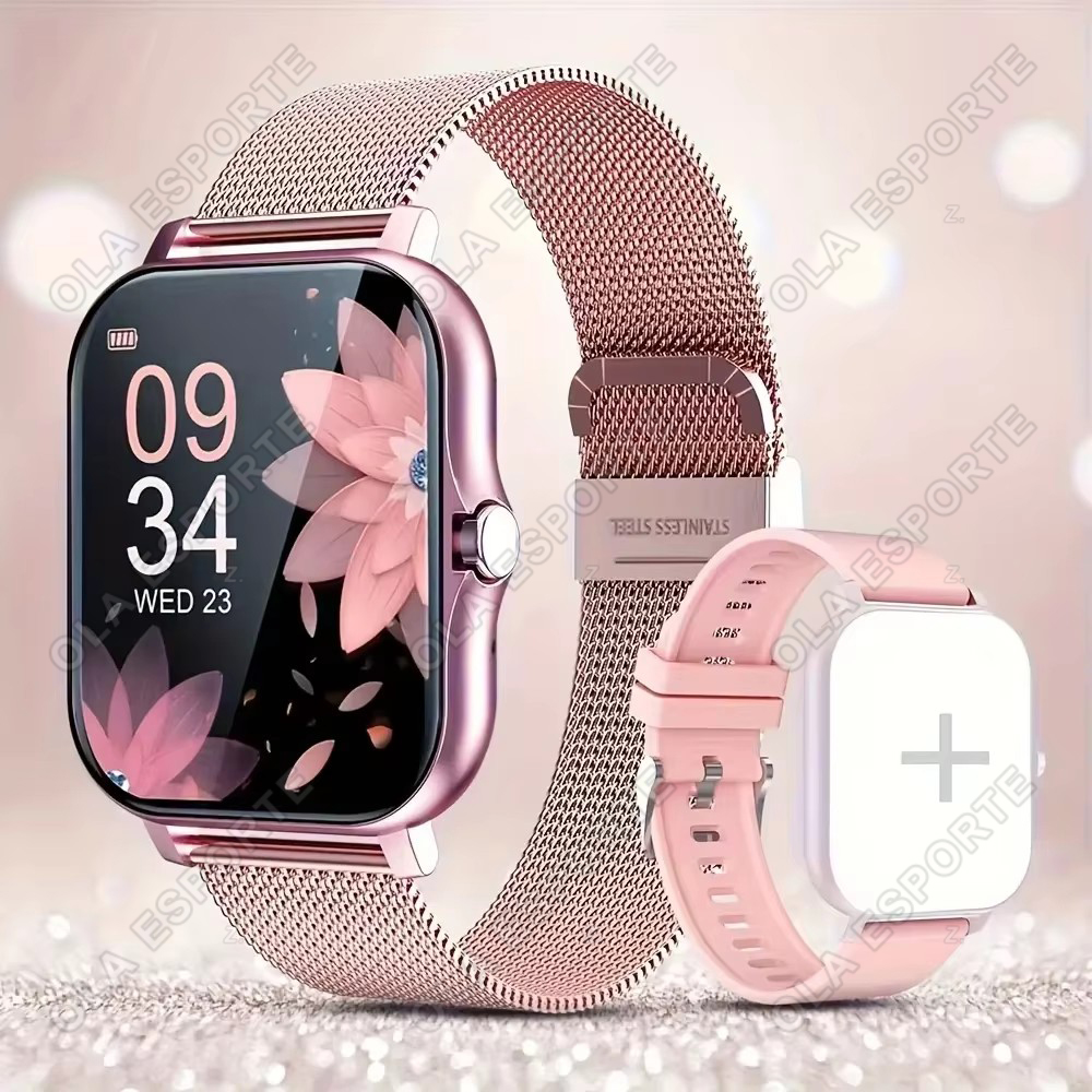 Smartwatch Instagram - 2026年新型Bluetooth通話スマートウォッチ、情報通知、男女兼用健康モニタリングウォッチ、歩数計、Android/iOS対応スマートウォッチ HT30