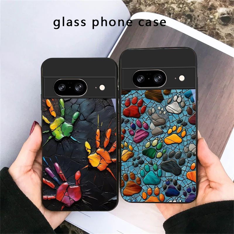 Google Pixel 9 Pro - 動物の足跡模様ストーン付き Google Pixel 8 7 9