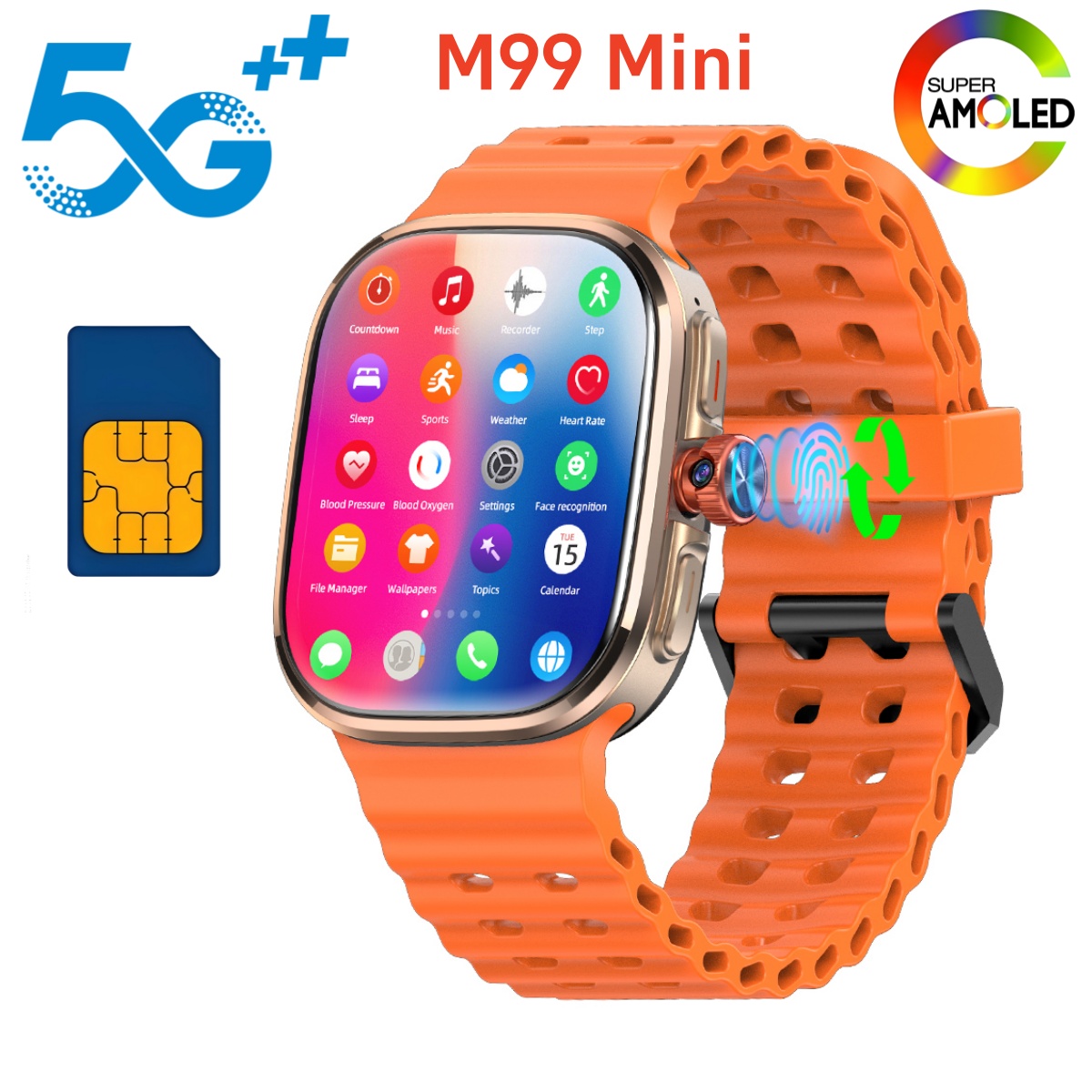 M99ミニスマートウォッチ 5G Android 13.0  - Smartwatch Faces のレビューと価格