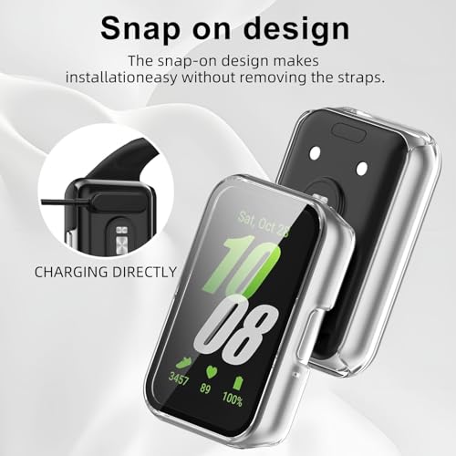 ガラス + ケースサムスンギャラクシーフィット 3 ハードバ - Smartwatch Watch Accessories For Women のレビューと価格