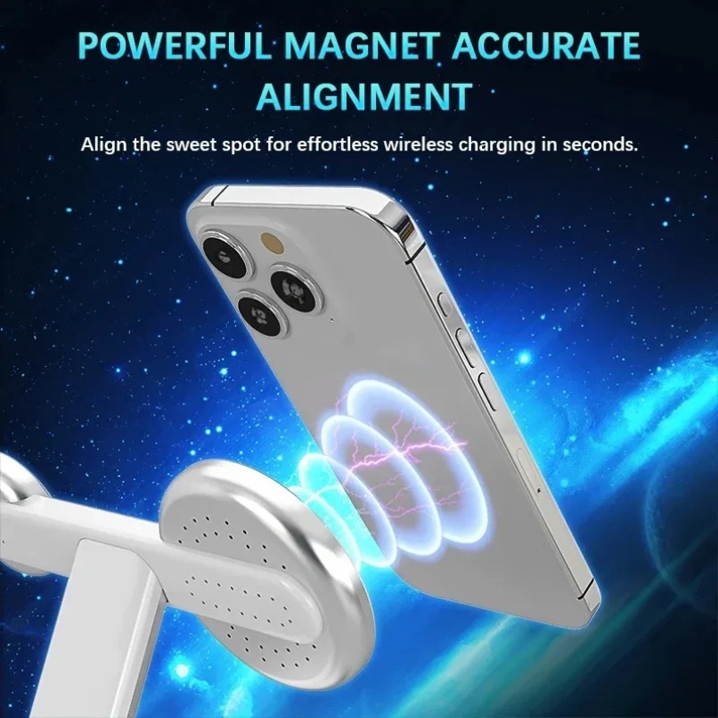 3in1ワイヤレス充電スタンド 360度回転 3つの充電ポー - Watch Charger Cable のレビューと価格