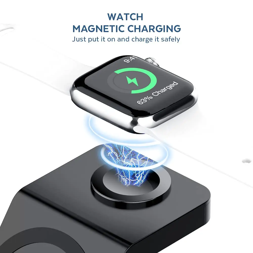 3in1 ワイヤレス充電スタンド 携帯電話ホルダー iPho - Watch Charger Cable のレビューと価格