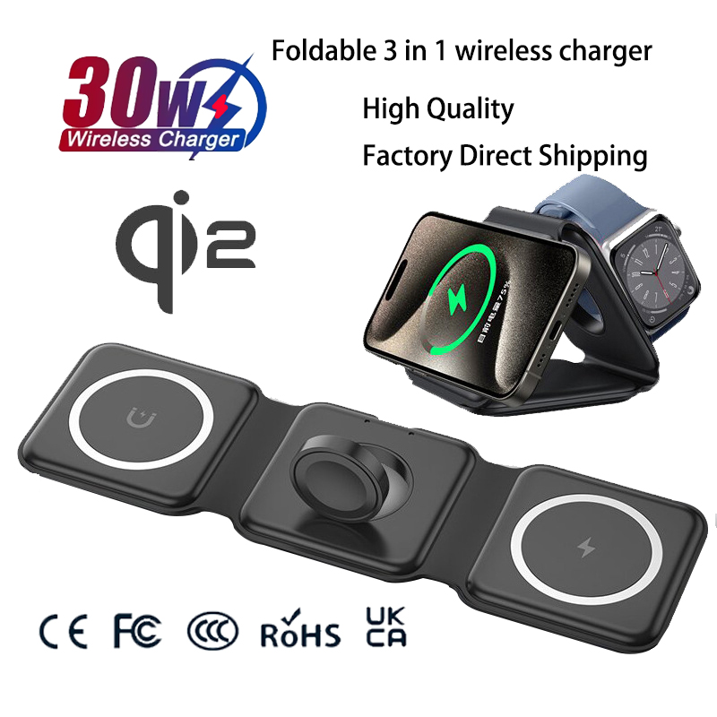 ユニバーサルQi2磁気折りたたみ式充電ステーション、iPho - Watch Charger Cable のレビューと価格