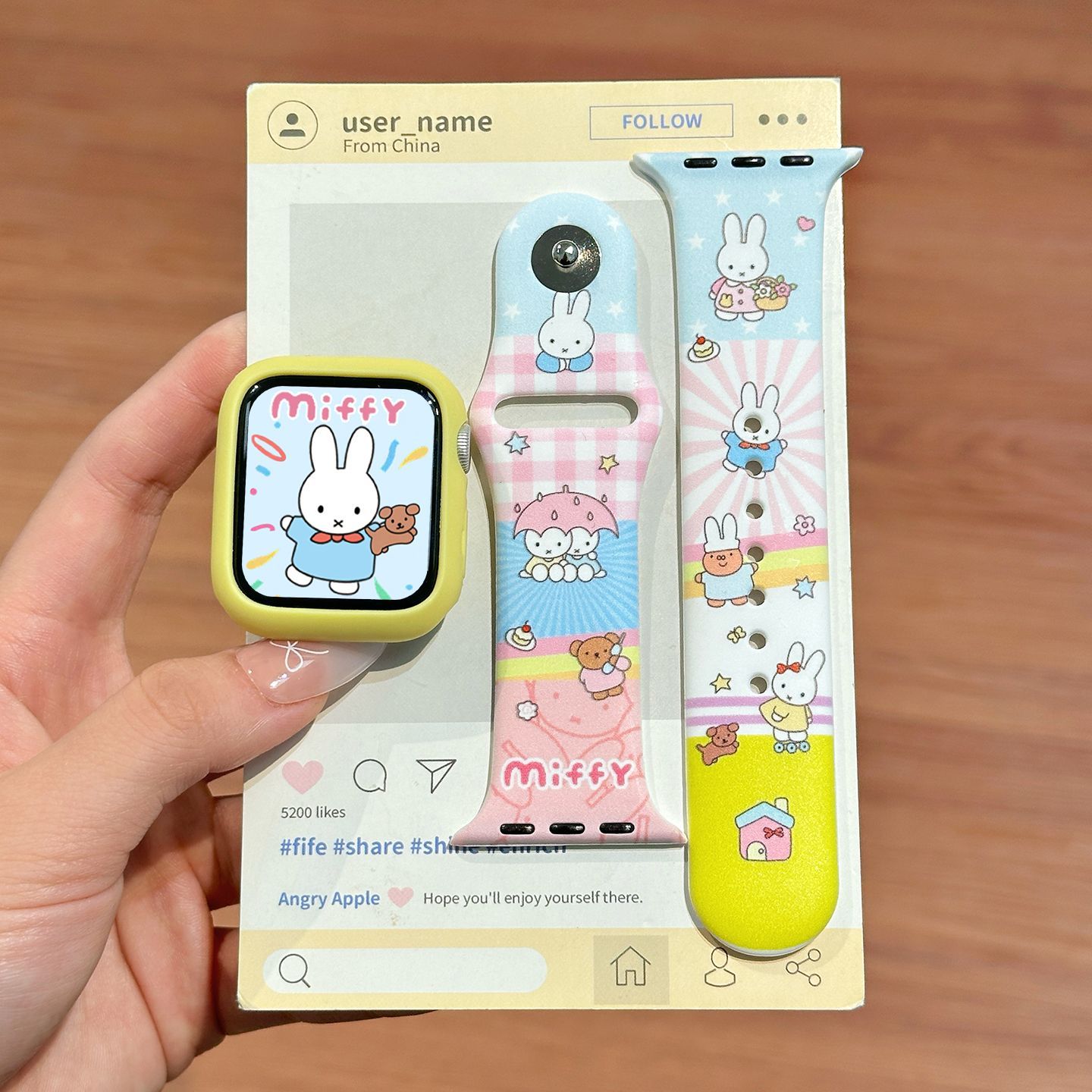 ドーパミンカラー ミッフィー シリコン時計バンド かわいい  - Apple Smartwatch Accessories のレビューと価格