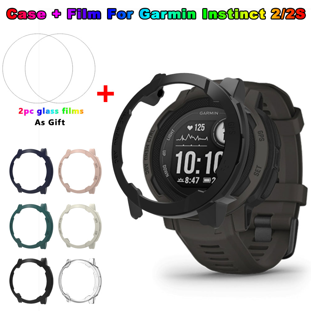 シェル PC ケース保護 + ガラスフィルムガーミンインステ - Android Smartwatch Accessories のレビューと価格
