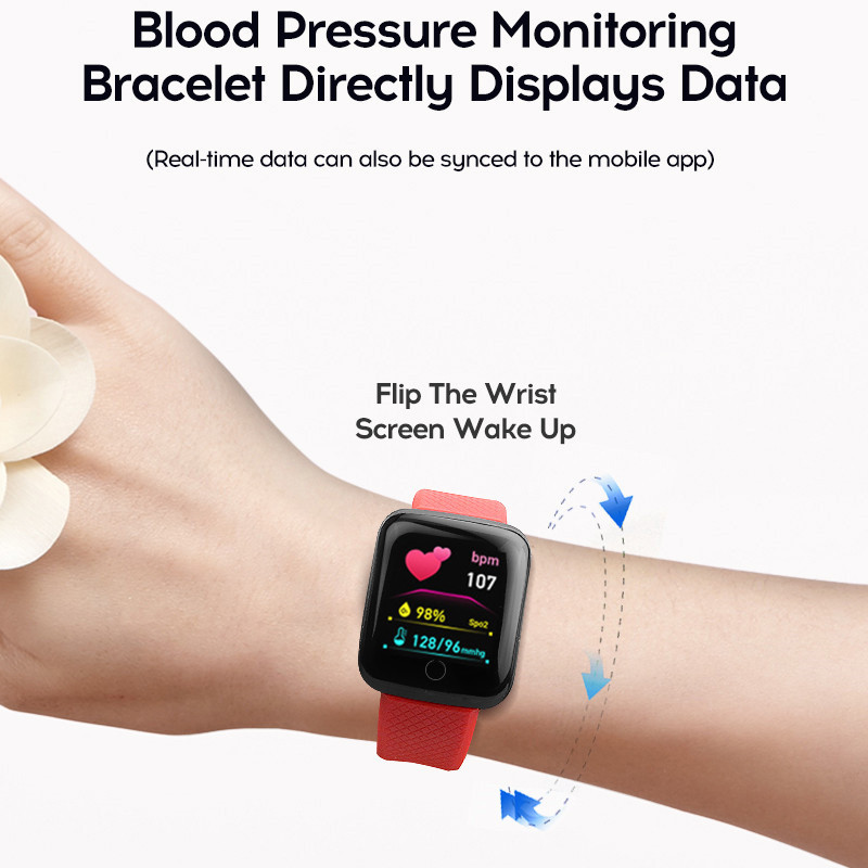 116plus スマートウォッチ男性女性フィットネストラッカ - Android Smartwatch Accessories のレビューと価格